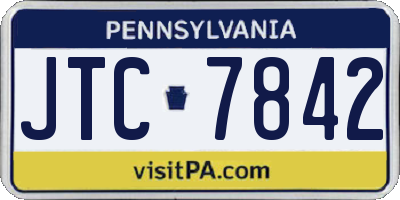 PA license plate JTC7842