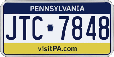 PA license plate JTC7848