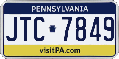 PA license plate JTC7849