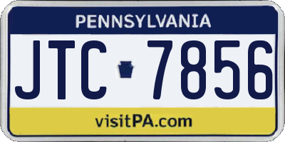 PA license plate JTC7856