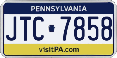 PA license plate JTC7858