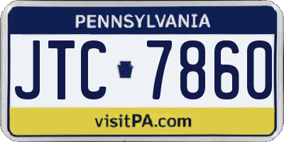 PA license plate JTC7860