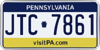 PA license plate JTC7861