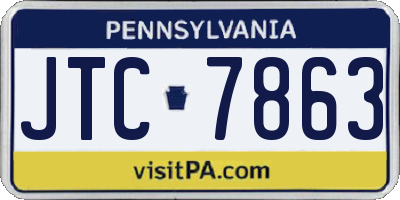 PA license plate JTC7863