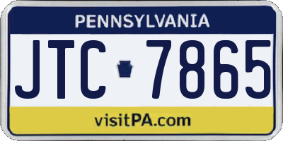 PA license plate JTC7865