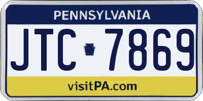 PA license plate JTC7869
