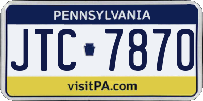 PA license plate JTC7870