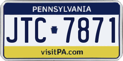 PA license plate JTC7871
