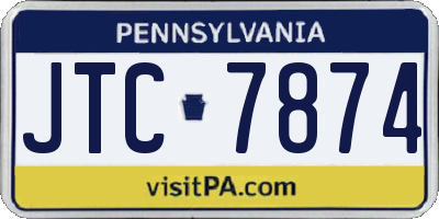 PA license plate JTC7874