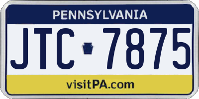 PA license plate JTC7875