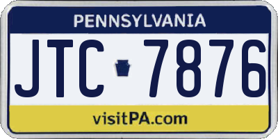 PA license plate JTC7876