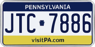 PA license plate JTC7886
