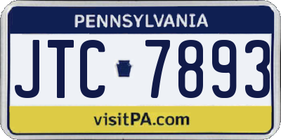 PA license plate JTC7893