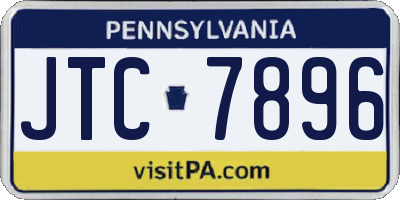 PA license plate JTC7896