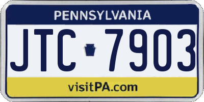 PA license plate JTC7903