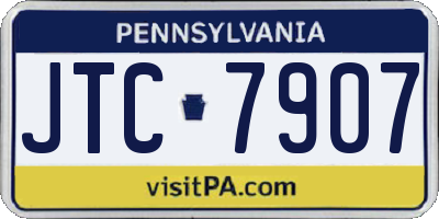 PA license plate JTC7907