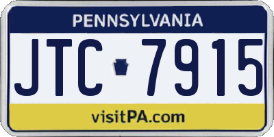 PA license plate JTC7915