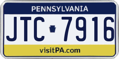 PA license plate JTC7916