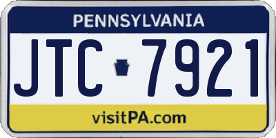 PA license plate JTC7921