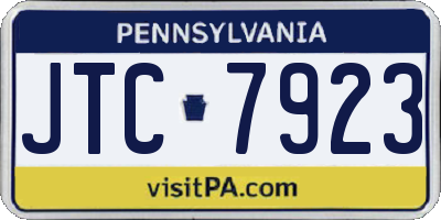 PA license plate JTC7923