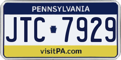PA license plate JTC7929