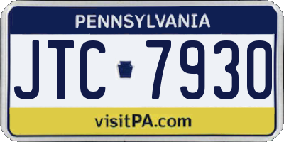 PA license plate JTC7930