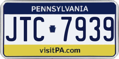 PA license plate JTC7939