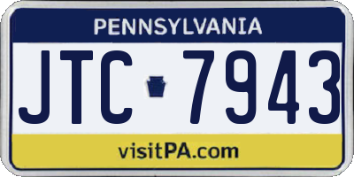 PA license plate JTC7943