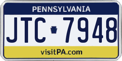 PA license plate JTC7948