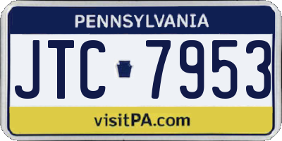PA license plate JTC7953