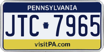 PA license plate JTC7965