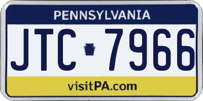 PA license plate JTC7966