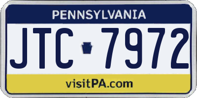 PA license plate JTC7972