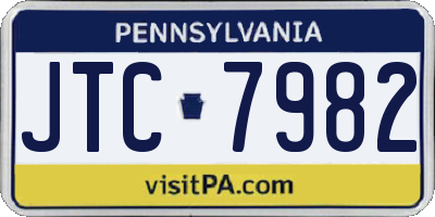 PA license plate JTC7982