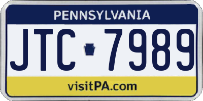 PA license plate JTC7989