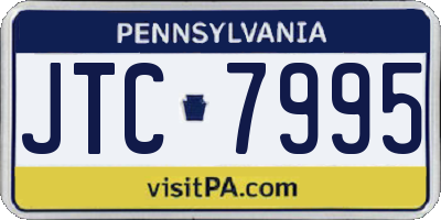 PA license plate JTC7995