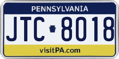 PA license plate JTC8018