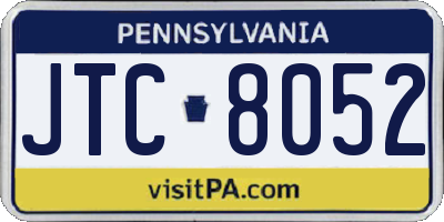 PA license plate JTC8052