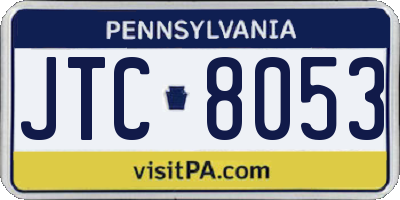 PA license plate JTC8053
