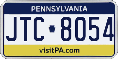 PA license plate JTC8054