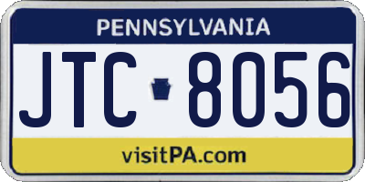 PA license plate JTC8056