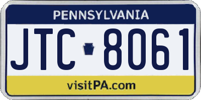PA license plate JTC8061