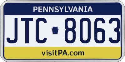 PA license plate JTC8063