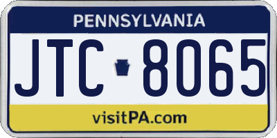 PA license plate JTC8065