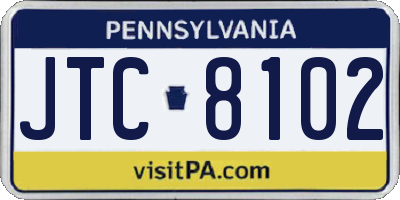 PA license plate JTC8102