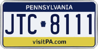 PA license plate JTC8111