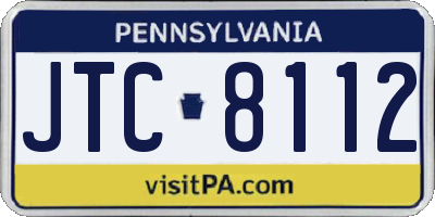 PA license plate JTC8112