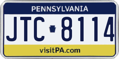 PA license plate JTC8114