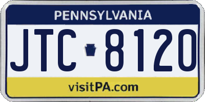 PA license plate JTC8120
