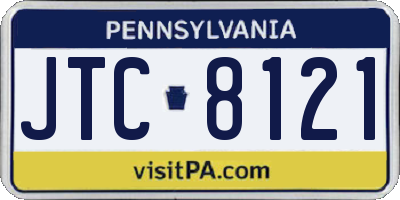 PA license plate JTC8121